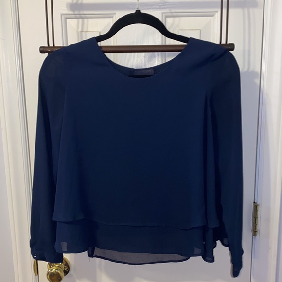 Zara blouse sz. Small, navy - Picture 2 of 7